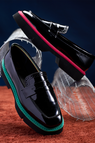 Designer, Leather,  Footwear, Loafers, Shoes, Luxury, Premium, Office Wear, Partywear, Flats, Casual, Stylish, Evening Wear, Modern, Classic, Comfortable, Sustainable, Chunky Loafer, Color Green Shoes, Black Shoes, Heel Your Sole ,  Statement Loafers, Patent Loafers